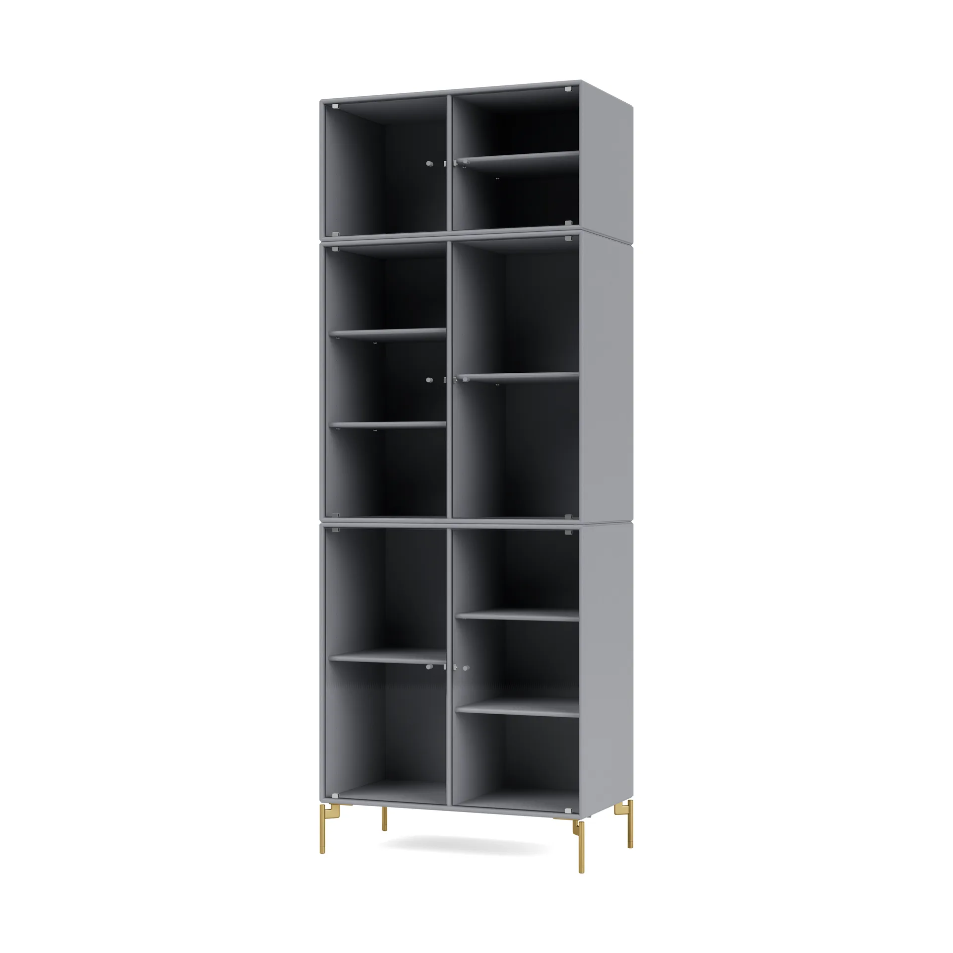 Ripple IV display cabinet 69.6x187.2x38 cm, Graphic-legs brass Montana