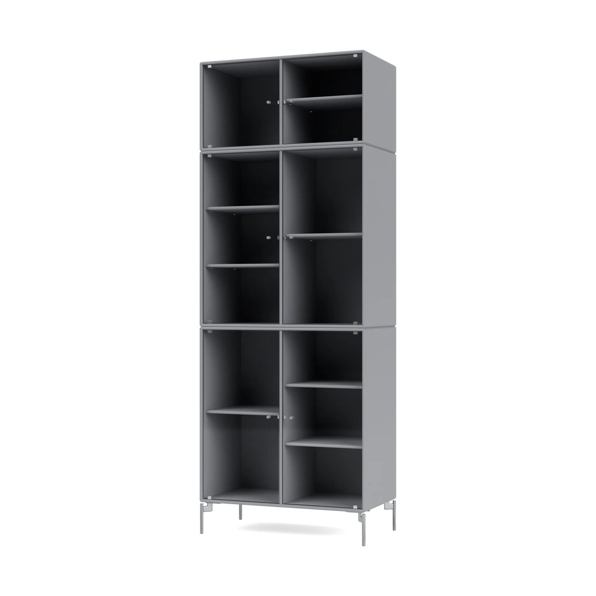 Ripple IV display cabinet 69.6x187.2x38 cm, Graphic-legs chrome Montana