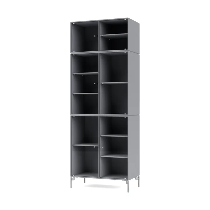 Ripple IV display cabinet 69.6x187.2x38 cm - Graphic-legs chrome - Montana