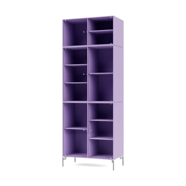 Ripple IV display cabinet 69.6x187.2x38 cm - Iris-legs chrome - Montana