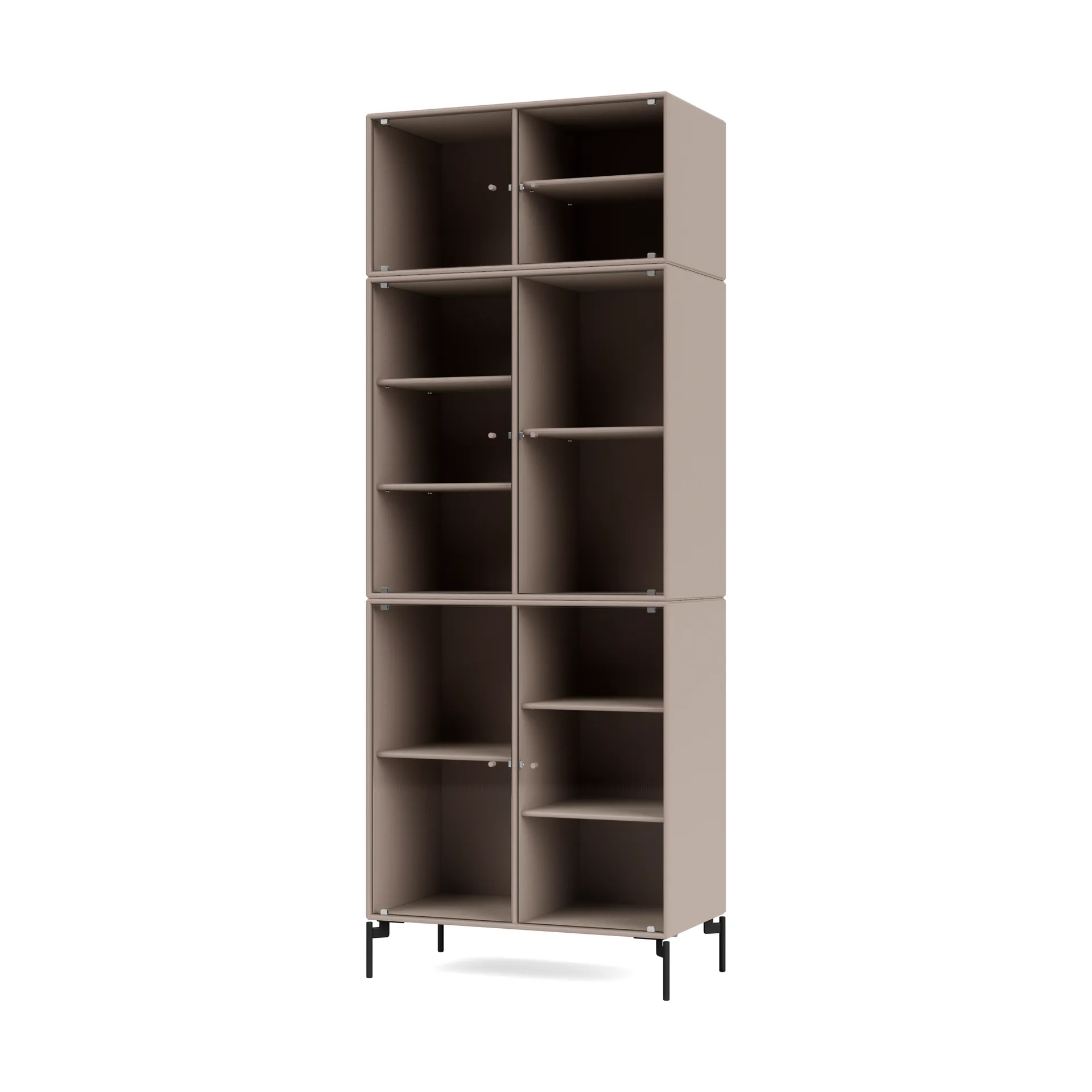 Ripple IV display cabinet 69.6x187.2x38 cm, Mushroom-legs black Montana