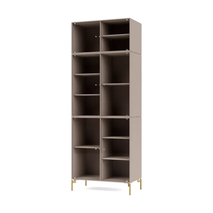 Ripple IV display cabinet 69.6x187.2x38 cm - Mushroom-legs brass - Montana