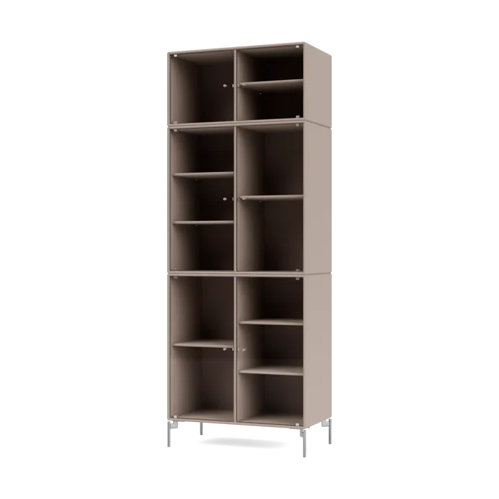 Ripple IV display cabinet 69.6x187.2x38 cm - Mushroom-legs chrome - Montana