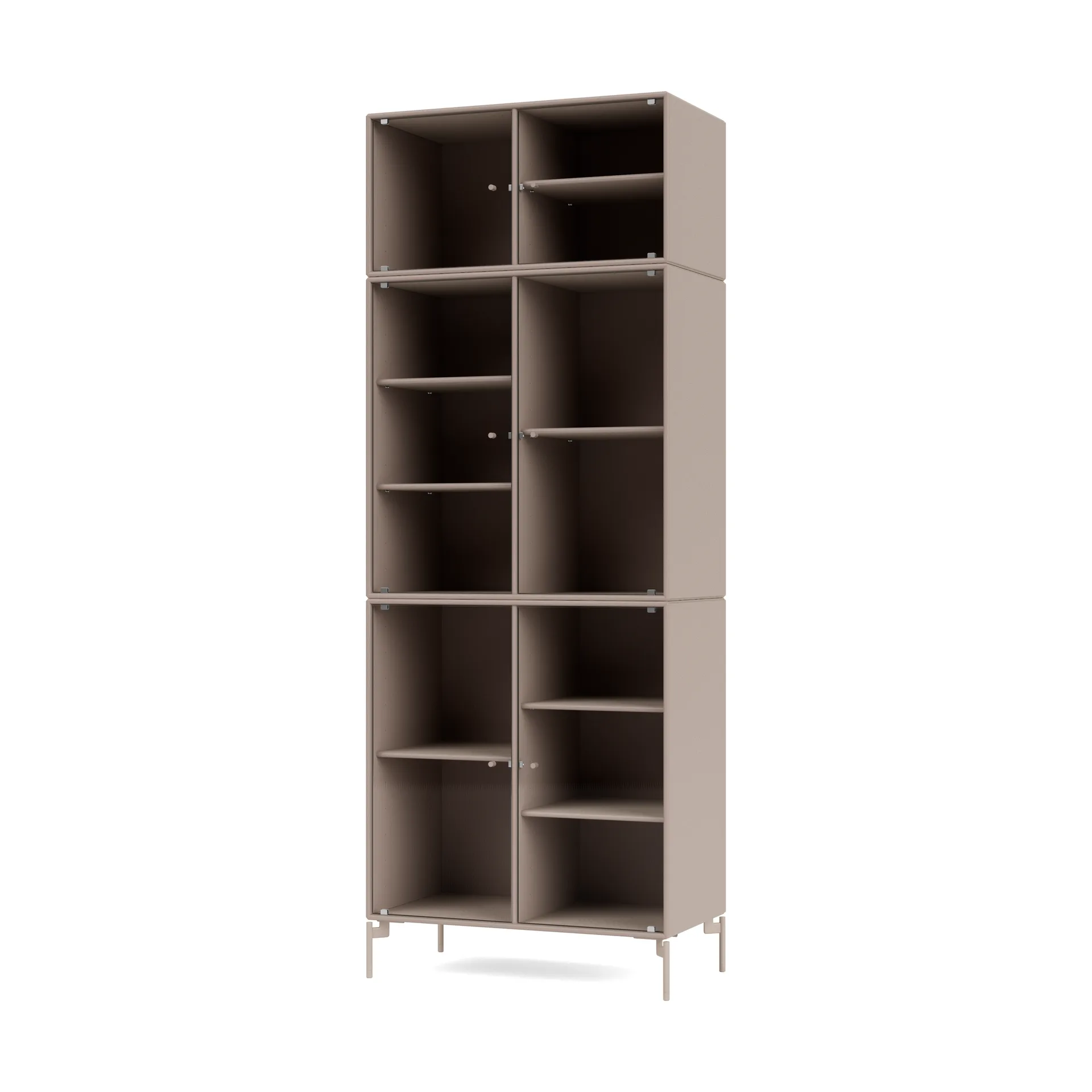 Ripple IV display cabinet 69.6x187.2x38 cm, Mushroom-legs mushroom Montana