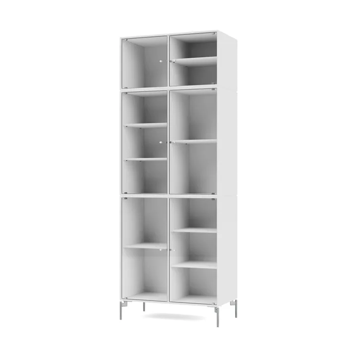 Ripple IV display cabinet 69.6x187.2x38 cm - NewWhite-legs chrome - Montana