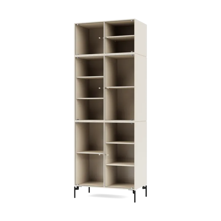 Ripple IV display cabinet 69.6x187.2x38 cm - Oat-legs black - Montana