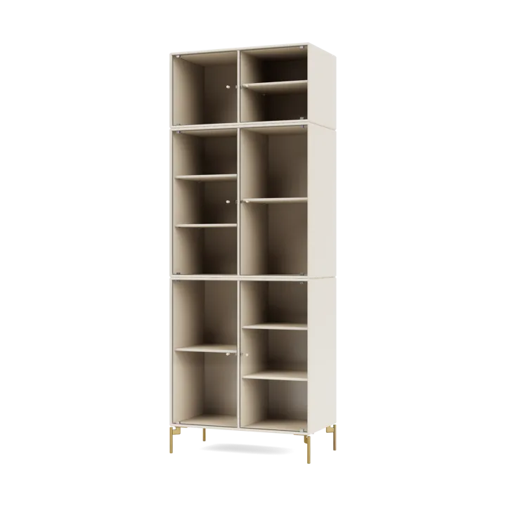 Ripple IV display cabinet 69.6x187.2x38 cm - Oat-legs brass - Montana