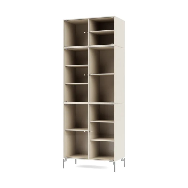 Ripple IV display cabinet 69.6x187.2x38 cm - Oat-legs chrome - Montana