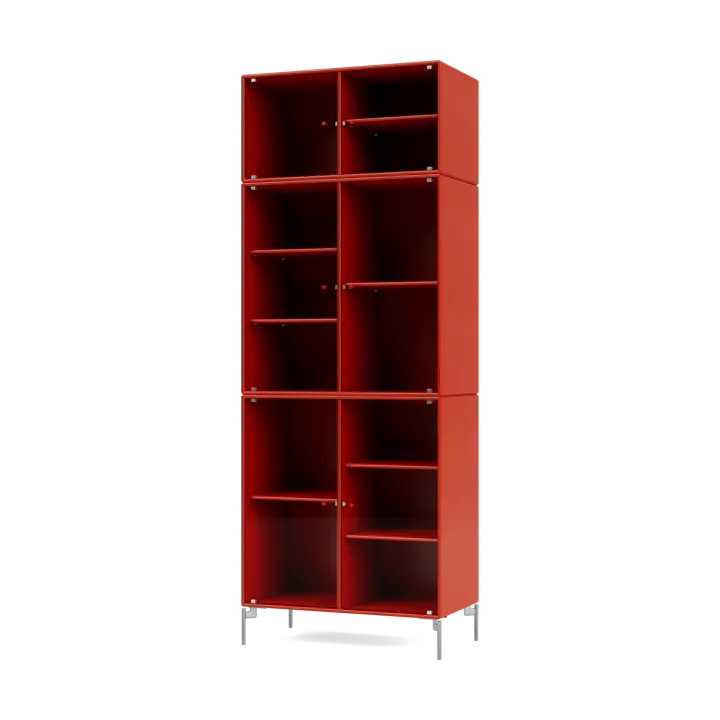 Ripple IV display cabinet 69.6x187.2x38 cm - Rosehip-legs chrome - Montana