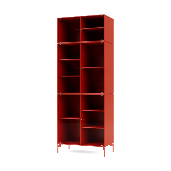 Ripple IV display cabinet 69.6x187.2x38 cm - Rosehip-legs rosehip - Montana