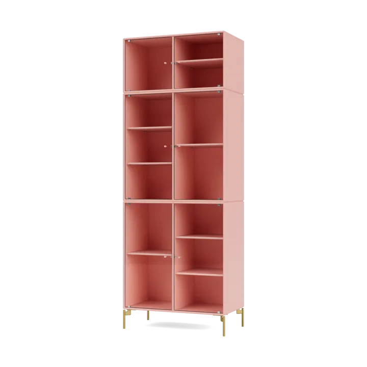 Ripple IV display cabinet 69.6x187.2x38 cm - Ruby-legs brass - Montana