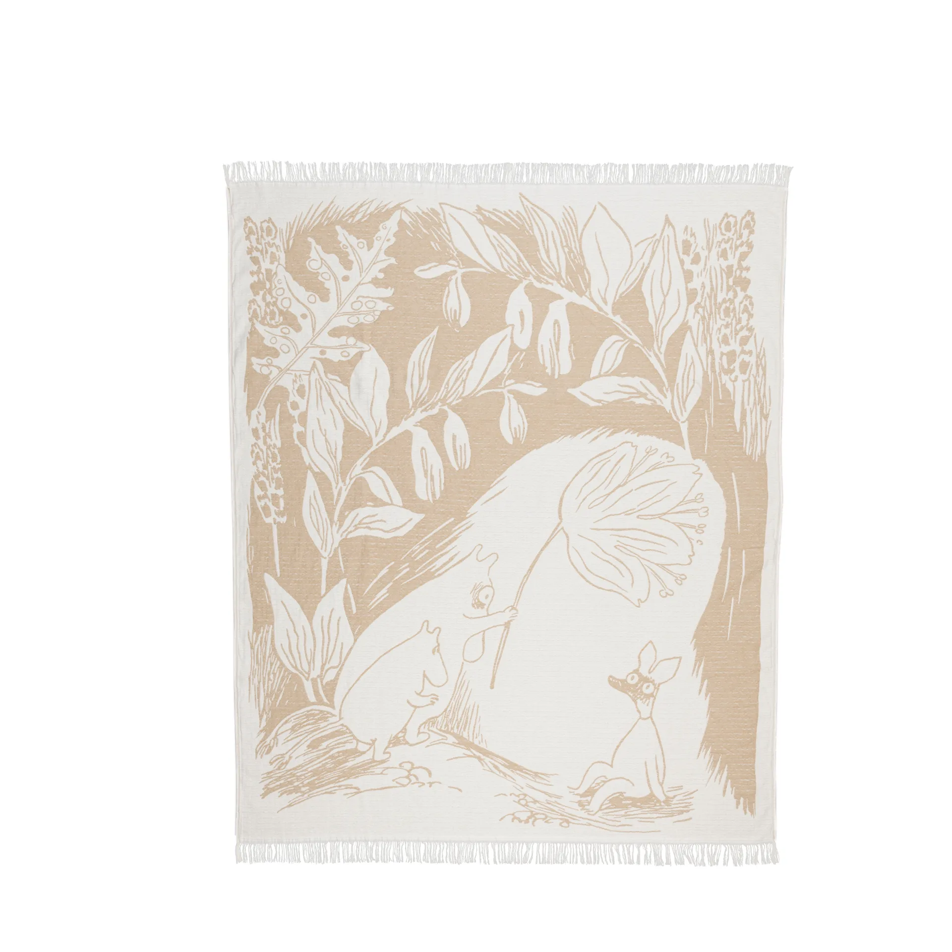 Moomin cotton throw 130x170 cm, Beige Moomin Arabia