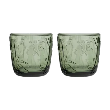 Moomin drinking glass 28 cl 2-pack - Pine green - Moomin Arabia