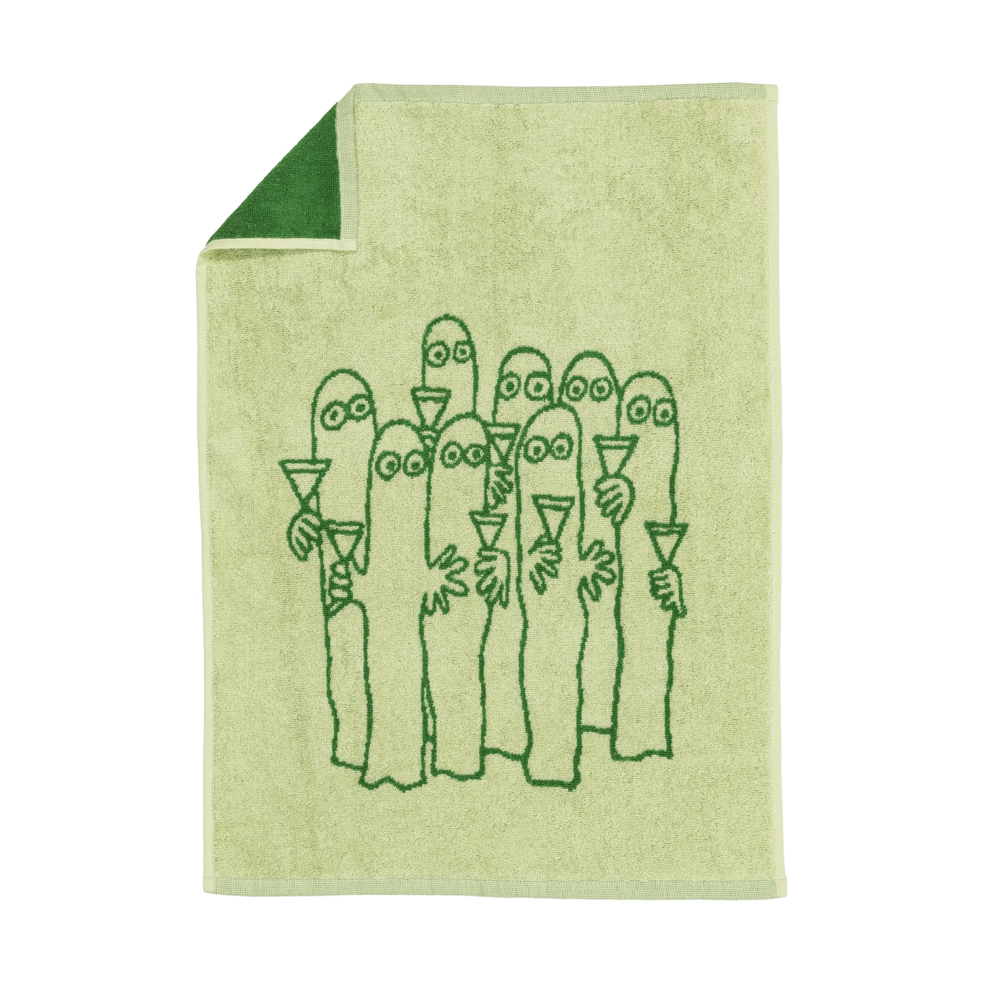 Moomin hand towel 50x70 cm, Hattifnattarna, green Moomin Arabia