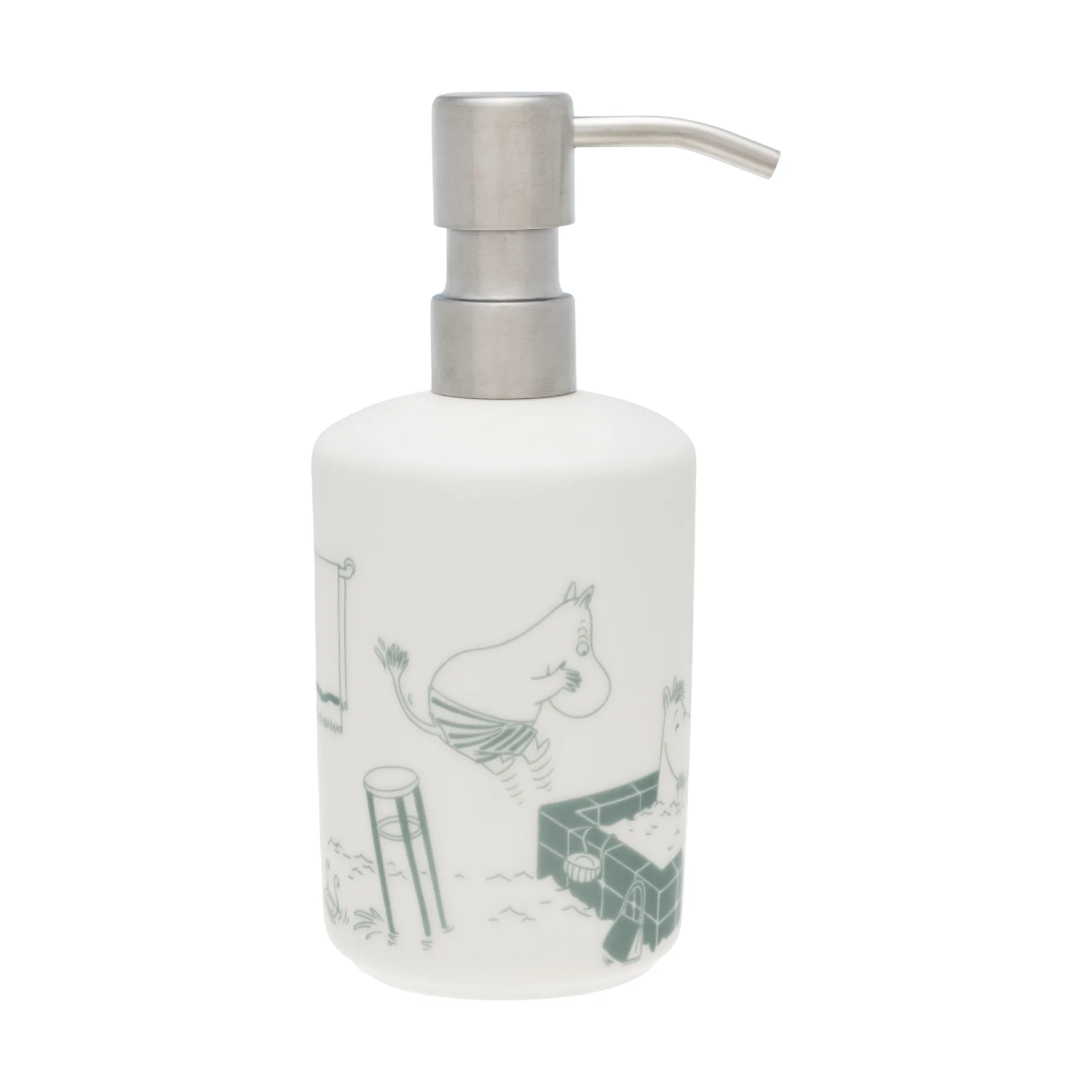 Moomin soap dispenser, Bath time green-white Moomin Arabia