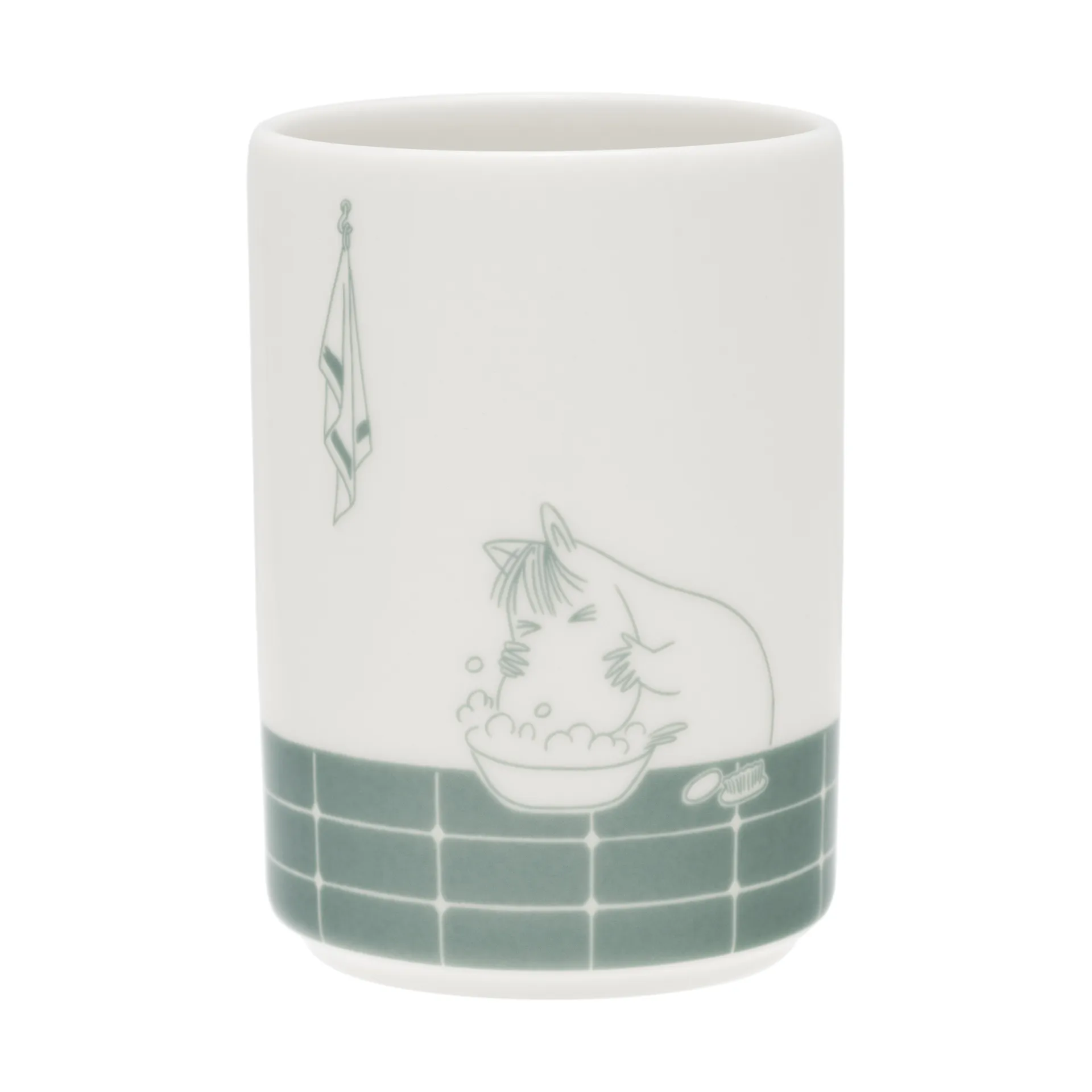 Moomin toothbrush holder, Bath time green-white Moomin Arabia