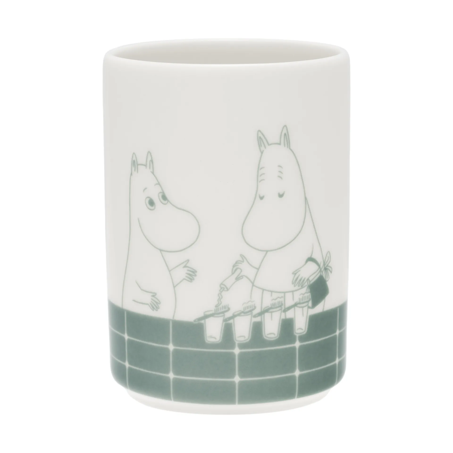 Moomin toothbrush holder, Bath time green-white Moomin Arabia