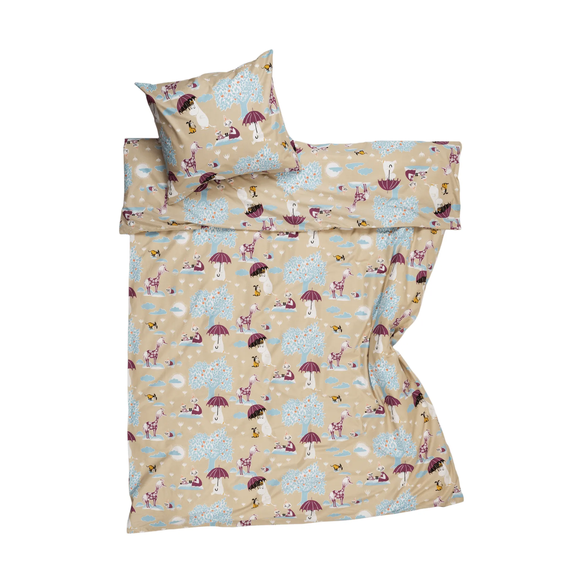 Mumin bedding set, Under the umbrella GOTS, 150x210 cm Moomin Arabia