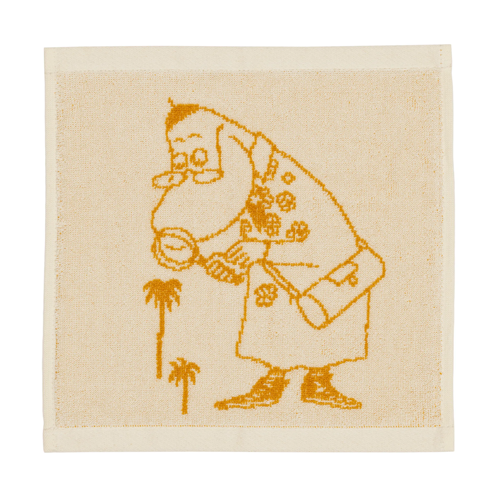 Mumin towel 25x25 cm, Hemulen, ochre Moomin Arabia