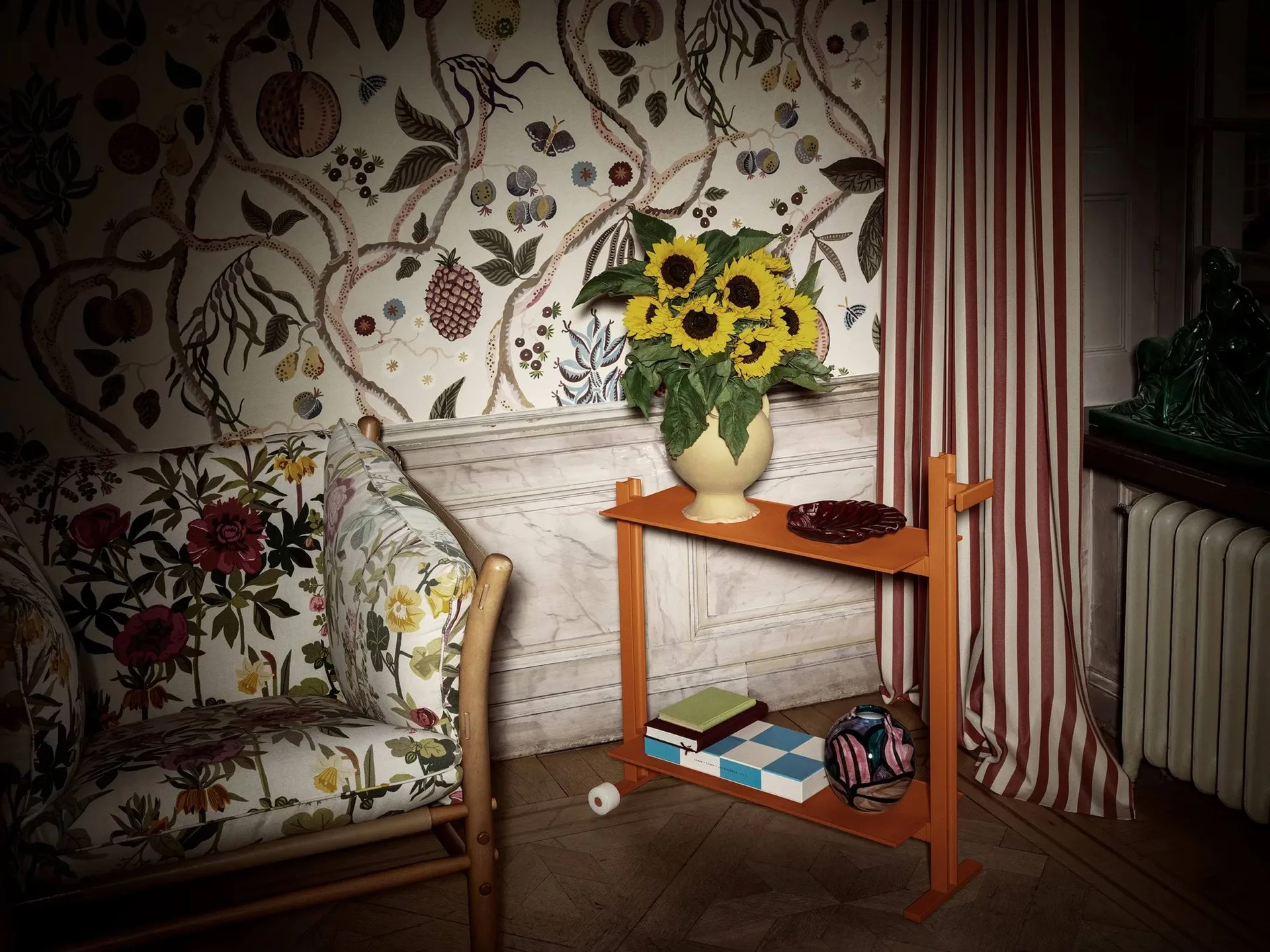 Museum Trolley serving trolley, Dark brown, 74.5x77.5x24 cm Museum