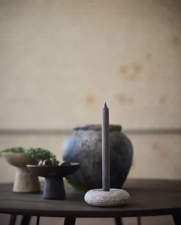 Luna candle holder - Grey, Ø13x4.8 cm - MUUBS