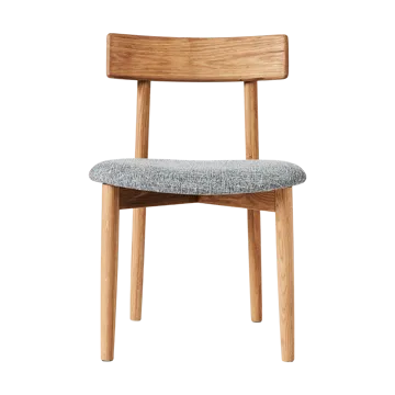 Tetra chair with padded seat - Concrete coloured fabric-natural oiled oak - MUUBS