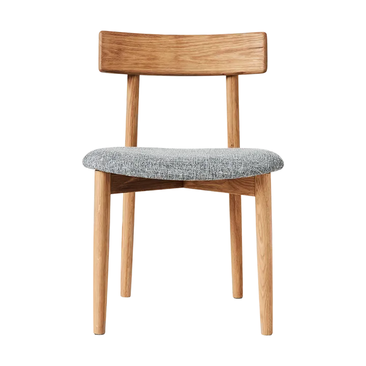 Tetra chair with padded seat - Concrete coloured fabric-natural oiled oak - MUUBS