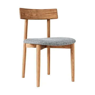 Tetra chair with padded seat - Concrete coloured fabric-natural oiled oak - MUUBS