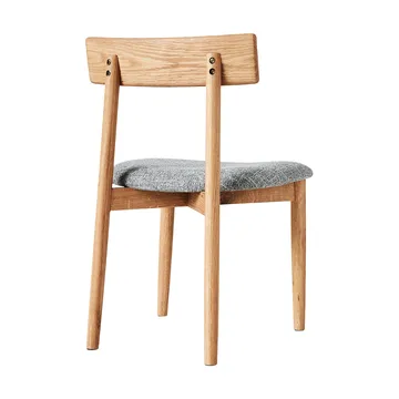 Tetra chair with padded seat - Concrete coloured fabric-natural oiled oak - MUUBS