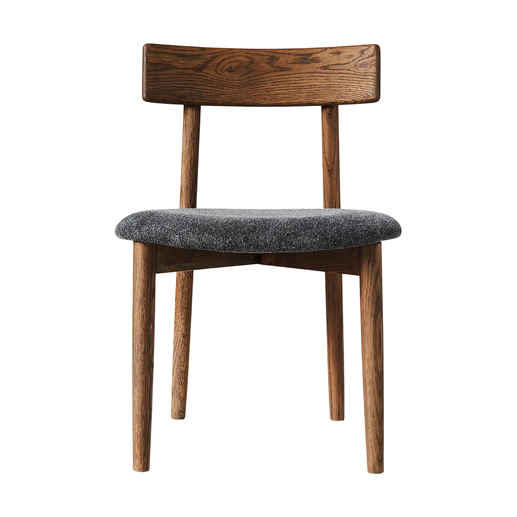 Tetra chair with padded seat, Granite coloured fabric-dark oiled oak MUUBS