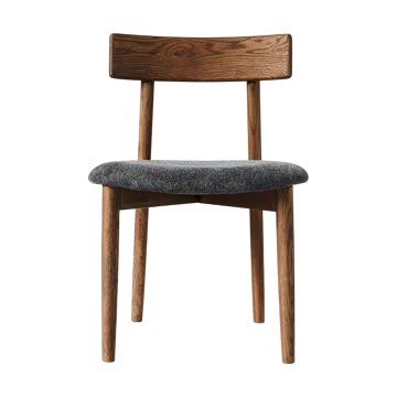 Tetra chair with padded seat - Granite coloured fabric-dark oiled oak - MUUBS