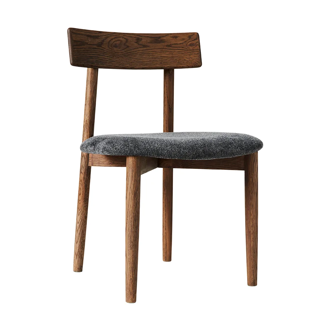 Tetra chair with padded seat, Granite coloured fabric-dark oiled oak MUUBS