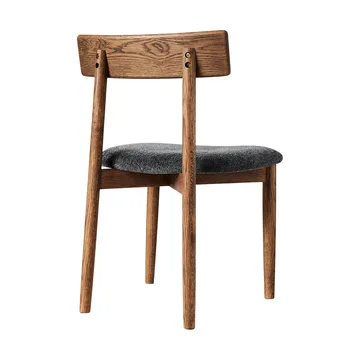 Tetra chair with padded seat - Granite coloured fabric-dark oiled oak - MUUBS