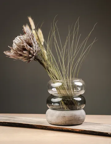 Bagel vase/lantern 22 cm - grey - Muurla