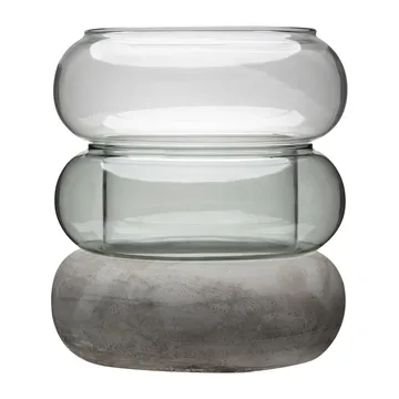 Bagel vase/lantern 22 cm - grey - Muurla