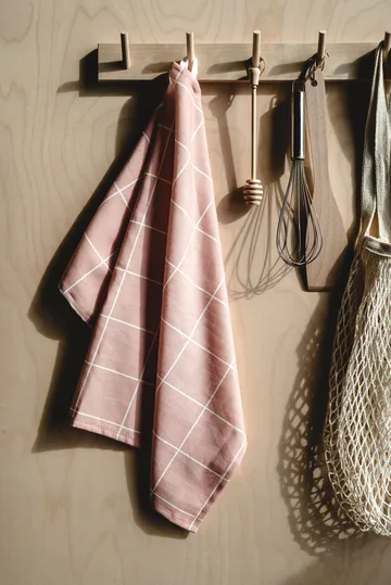 Checks & Stripes kitchen towel 50x70 cm - Pink - Muurla