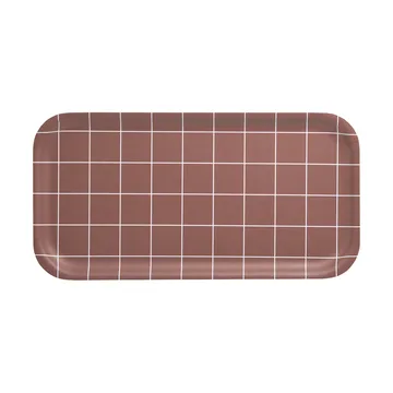 Checks & Stripes tray 22x43 cm - Brown - Muurla