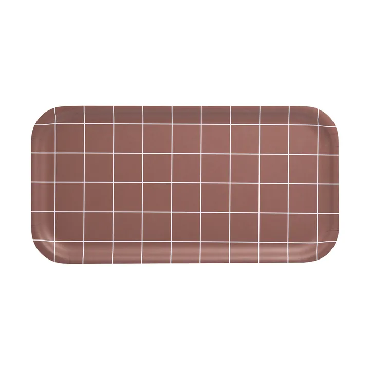 Checks & Stripes tray 22x43 cm - Brown - Muurla