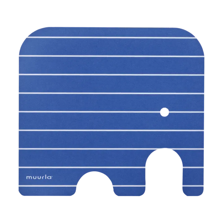 Elephant glass coaster 11x10 cm - Blue - Muurla