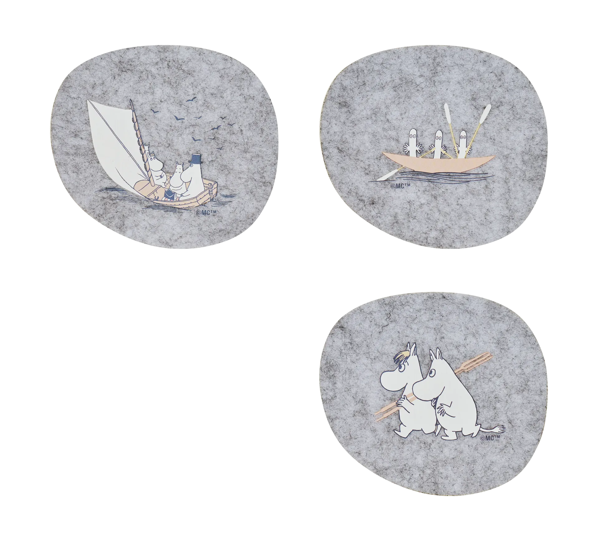Moomin coaster 9.5x11 cm 4 pieces, Sailors Muurla