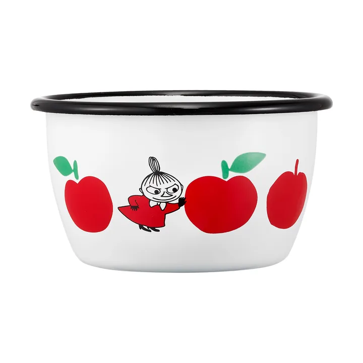 Moomin enamel bowl 30 cl - Joyfull Apples-red - Muurla
