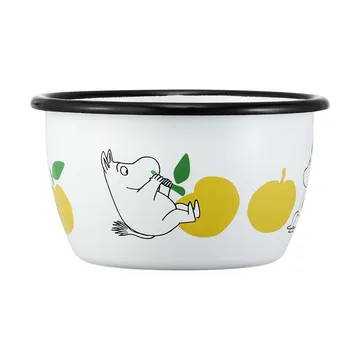 Moomin enamel bowl 30 cl - Joyfull Apples-yellow - Muurla