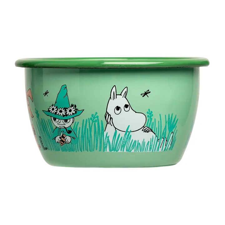 Moomin enamel bowl Boys 30 cl - Green - Muurla