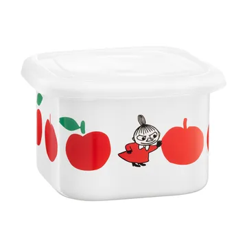 Moomin enamel jar with lid 0.67 L - Joyfull Apples-red - Muurla