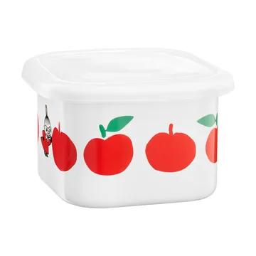 Moomin enamel jar with lid 0.67 L - Joyfull Apples-red - Muurla