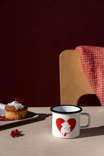 Moomin enamel mug 37 cl - Heart - Muurla