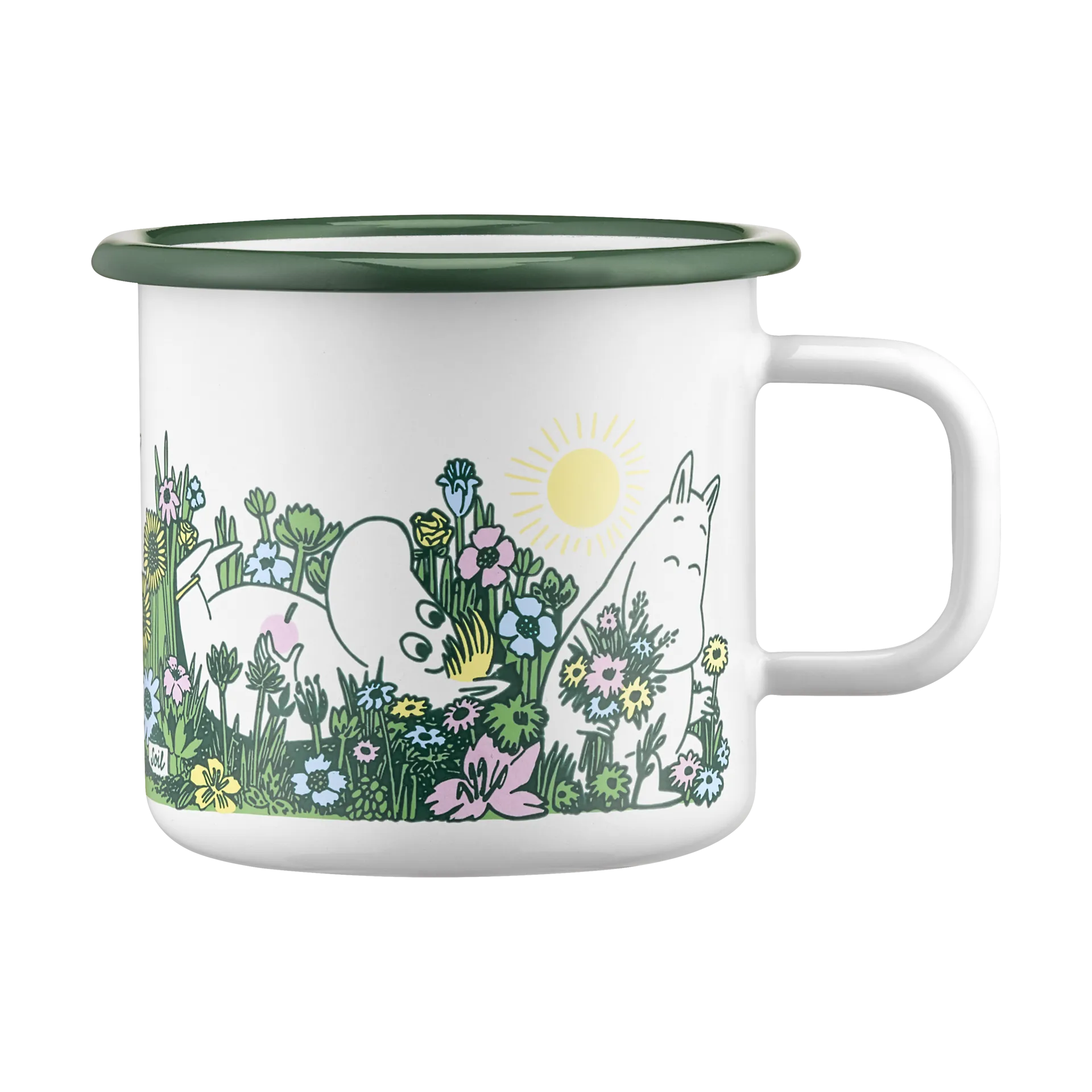 Moomin enamel mug 37 cl, In the garden Muurla