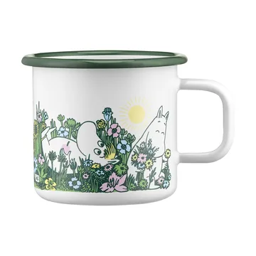 Moomin enamel mug 37 cl - In the garden - Muurla