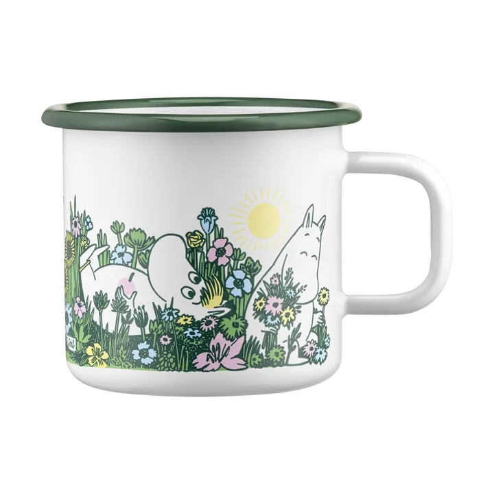 Moomin enamel mug 37 cl - In the garden - Muurla