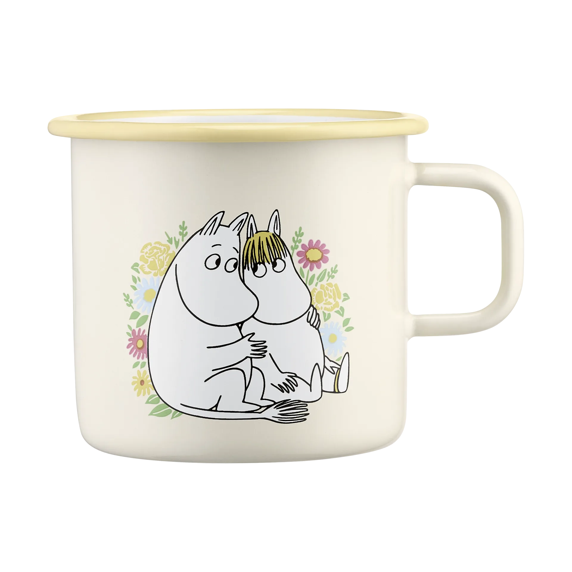 Moomin enamel mug 550 ml, Flowers Muurla